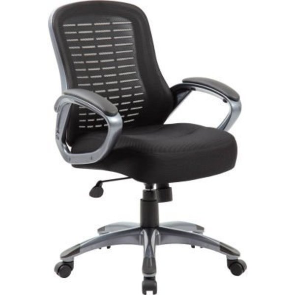 Boss Office Products Boss Mesh Office Chair - Fabric - High Back - Black B6756-BK